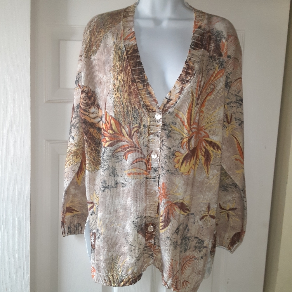 ANGELO MARANI JUNGLE/TIGER THEME SWEATHER, Size Small